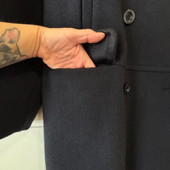 Vintage Gallery by Fennelli navy double breasted pea coat wool blend - Picture 8 of 17